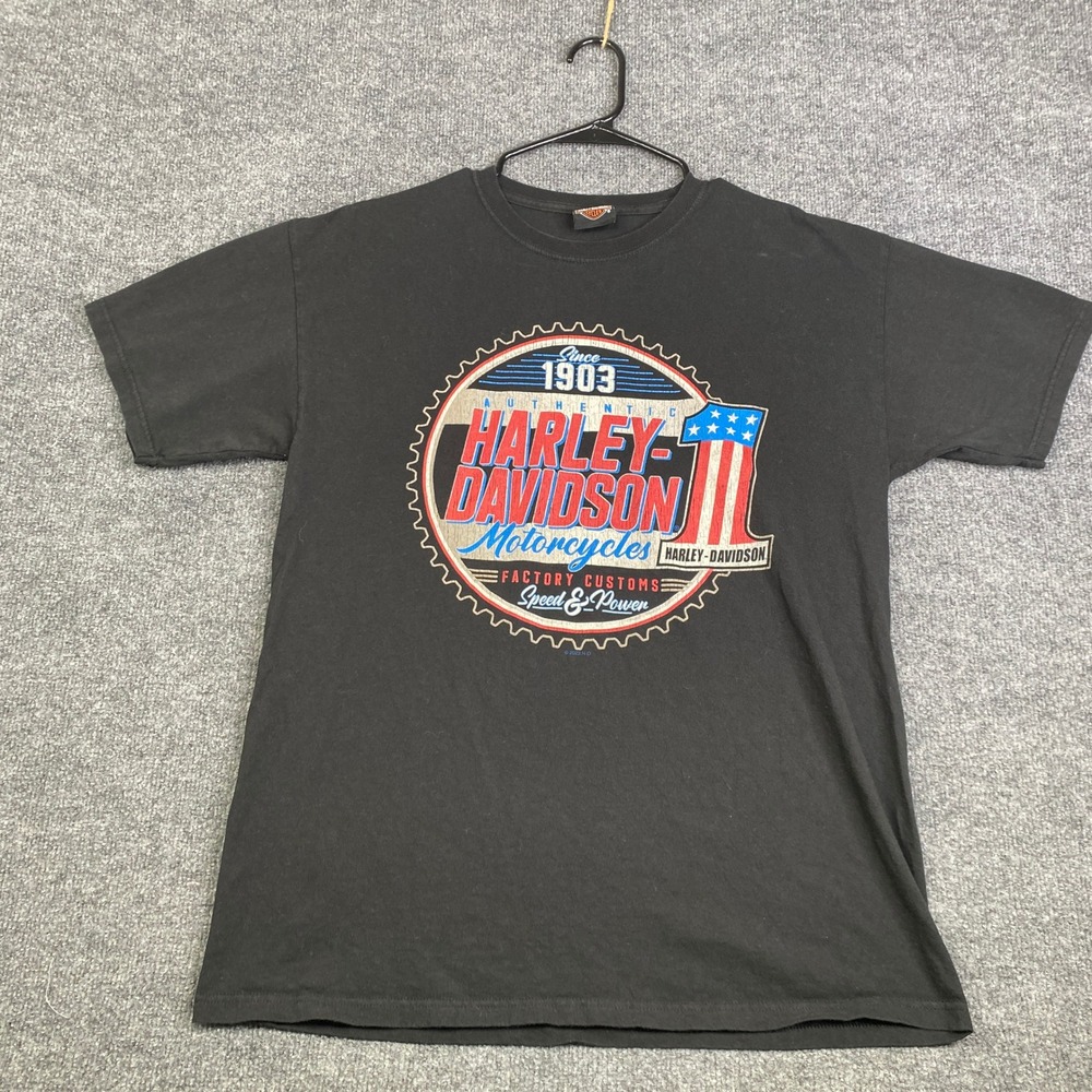 Harley-Davidson Mens Black T-Shirt Lake of the Ozarks Missouri Graphic Large